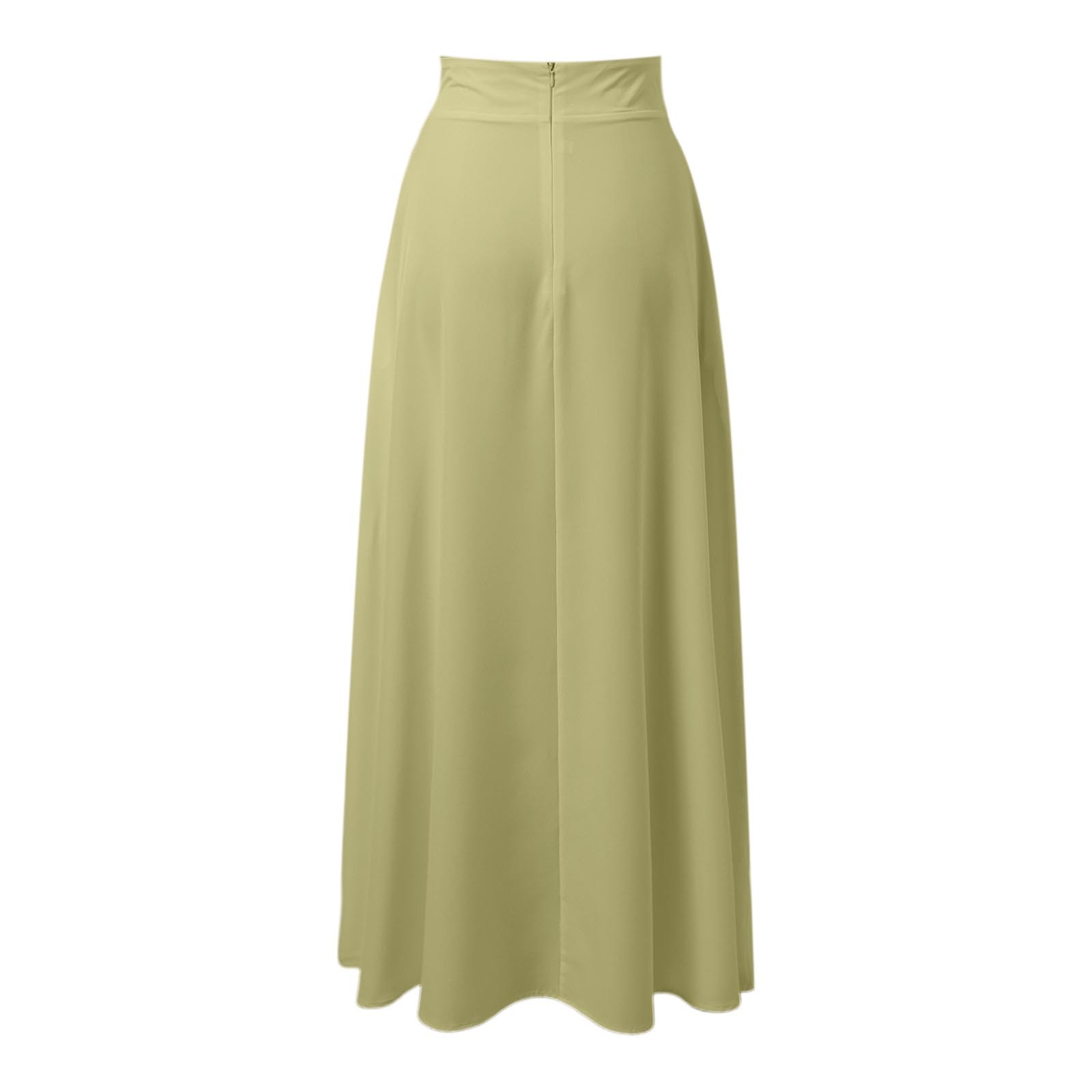 thumbnail image 4 of Falda midi recta lisa para mujer: falda básica informal para uso diario, primavera/verano/otoño, 4 of 5